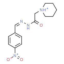 ChemSpider 2D Image | 1-{2-[(2Z)-2-(4-Nitrobenzylidene)hydrazino]-2-oxoethyl}piperidinium | C14H19N4O3