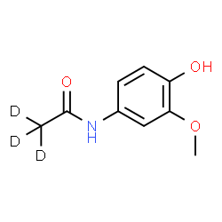 ChemSpider 2D Image | N-(4-Hydroxy-3-methoxyphenyl)(~2~H_3_)acetamide | C9H8D3NO3