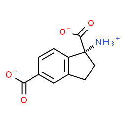 ChemSpider 2D Image | (1R)-1-Ammonio-1,5-indanedicarboxylate | C11H10NO4