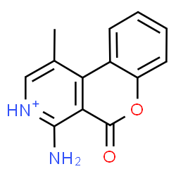 ChemSpider 2D Image | 4-Amino-1-methyl-5-oxo-5H-chromeno[3,4-c]pyridin-3-ium | C13H11N2O2