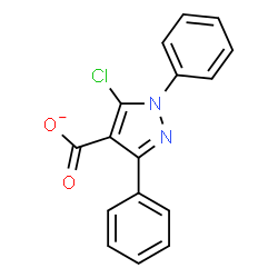 ChemSpider 2D Image | 5-Chloro-1,3-diphenyl-1H-pyrazole-4-carboxylate | C16H10ClN2O2