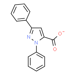 ChemSpider 2D Image | 1,3-Diphenyl-1H-pyrazole-5-carboxylate | C16H11N2O2