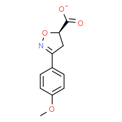 ChemSpider 2D Image | (5R)-3-(4-Methoxyphenyl)-4,5-dihydro-1,2-oxazole-5-carboxylate | C11H10NO4
