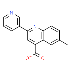 ChemSpider 2D Image | 6-Methyl-2-(3-pyridinyl)-4-quinolinecarboxylate | C16H11N2O2