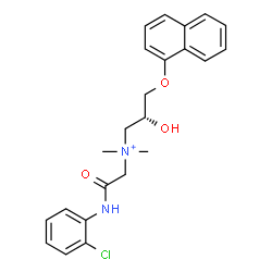 ChemSpider 2D Image | (2R)-N-{2-[(2-Chlorophenyl)amino]-2-oxoethyl}-2-hydroxy-N,N-dimethyl-3-(1-naphthyloxy)-1-propanaminium | C23H26ClN2O3