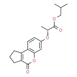 ChemSpider 2D Image | Isobutyl (2R)-2-[(4-oxo-1,2,3,4-tetrahydrocyclopenta[c]chromen-7-yl)oxy]propanoate | C19H22O5
