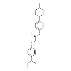 ChemSpider 2D Image | 2-{4-[(2R)-2-Butanyl]phenoxy}-N-[4-(4-methyl-1-piperidinyl)phenyl]acetamide | C24H32N2O2