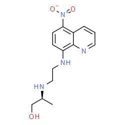 ChemSpider 2D Image | (2S)-2-({2-[(5-Nitro-8-quinolinyl)amino]ethyl}amino)-1-propanol | C14H18N4O3