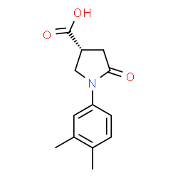ChemSpider 2D Image | (3R)-1-(3,4-Dimethylphenyl)-5-oxo-3-pyrrolidinecarboxylic acid | C13H15NO3