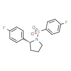 ChemSpider 2D Image | (2R)-2-(4-Fluorophenyl)-1-[(4-fluorophenyl)sulfonyl]pyrrolidine | C16H15F2NO2S