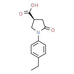 ChemSpider 2D Image | (3S)-1-(4-Ethylphenyl)-5-oxo-3-pyrrolidinecarboxylic acid | C13H15NO3