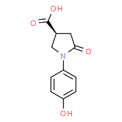 ChemSpider 2D Image | (3S)-1-(4-Hydroxyphenyl)-5-oxo-3-pyrrolidinecarboxylic acid | C11H11NO4