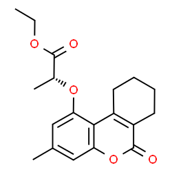 ChemSpider 2D Image | Ethyl (2R)-2-[(3-methyl-6-oxo-7,8,9,10-tetrahydro-6H-benzo[c]chromen-1-yl)oxy]propanoate | C19H22O5