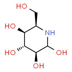 ChemSpider 2D Image | (3S,4R,5S,6R)-6-(Hydroxymethyl)-2,3,4,5-piperidinetetrol | C6H13NO5
