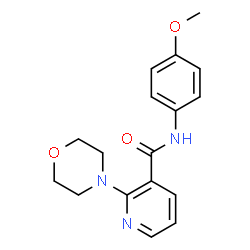 ChemSpider 2D Image | N-(4-Methoxyphenyl)-2-(4-morpholinyl)nicotinamide | C17H19N3O3