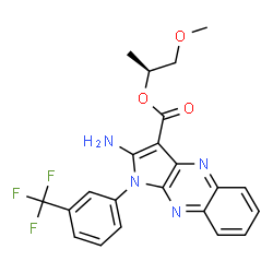 ChemSpider 2D Image | (2S)-1-Methoxy-2-propanyl 2-amino-1-[3-(trifluoromethyl)phenyl]-1H-pyrrolo[2,3-b]quinoxaline-3-carboxylate | C22H19F3N4O3