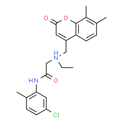 ChemSpider 2D Image | 2-[(5-Chloro-2-methylphenyl)amino]-N-[(7,8-dimethyl-2-oxo-2H-chromen-4-yl)methyl]-N-ethyl-2-oxoethanaminium | C23H26ClN2O3