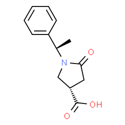 ChemSpider 2D Image | (S)-5-Oxo-1-((S)-1-phenylethyl)pyrrolidine-3-carboxylic acid | C13H15NO3
