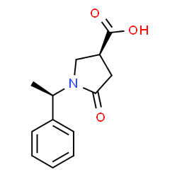 ChemSpider 2D Image | (3S)-5-Oxo-1-[(1R)-1-phenylethyl]-3-pyrrolidinecarboxylic acid | C13H15NO3
