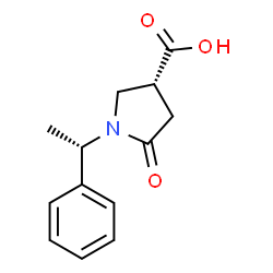 ChemSpider 2D Image | (3R)-5-Oxo-1-[(1S)-1-phenylethyl]-3-pyrrolidinecarboxylic acid | C13H15NO3