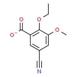 ChemSpider 2D Image | 5-Cyano-2-ethoxy-3-methoxybenzoate | C11H10NO4