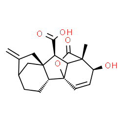 ChemSpider 2D Image | (1R,2R,8R,9S,11S,12S)-12-Hydroxy-11-methyl-6-methylene-16-oxo-15-oxapentacyclo[9.3.2.1~5,8~.0~1,10~.0~2,8~]heptadec-13-ene-9-carboxylic acid | C19H22O5