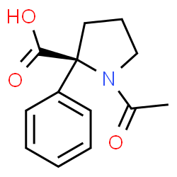 ChemSpider 2D Image | 1-Acetyl-2-phenyl-D-proline | C13H15NO3