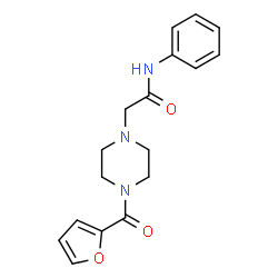 ChemSpider 2D Image | 2-[4-(2-Furoyl)-1-piperazinyl]-N-phenylacetamide | C17H19N3O3