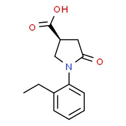 ChemSpider 2D Image | (3S)-1-(2-Ethylphenyl)-5-oxo-3-pyrrolidinecarboxylic acid | C13H15NO3