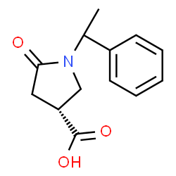ChemSpider 2D Image | (3R)-5-Oxo-1-(1-phenylethyl)-3-pyrrolidinecarboxylic acid | C13H15NO3