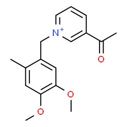 ChemSpider 2D Image | 3-Acetyl-1-(4,5-dimethoxy-2-methylbenzyl)pyridinium | C17H20NO3