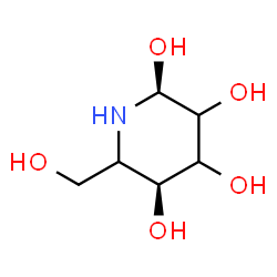 ChemSpider 2D Image | (2S,5S)-6-(Hydroxymethyl)-2,3,4,5-piperidinetetrol | C6H13NO5