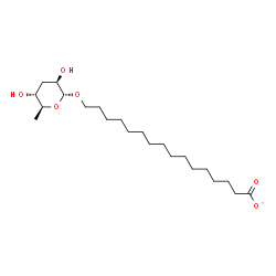 ChemSpider 2D Image | 16-[(3,6-Dideoxy-alpha-L-arabino-hexopyranosyl)oxy]hexadecanoatato | C22H41O6