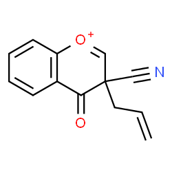 ChemSpider 2D Image | 3-Allyl-3-cyano-4-oxo-3,4-dihydrochromenium | C13H10NO2