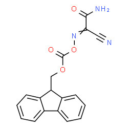 ChemSpider 2D Image | 2-Cyano-2-({[(9H-fluoren-9-ylmethoxy)carbonyl]oxy}imino)acetamide | C18H13N3O4