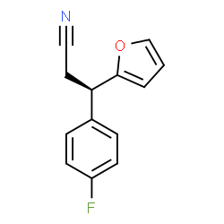 ChemSpider 2D Image | (3R)-3-(4-Fluorophenyl)-3-(2-furyl)propanenitrile | C13H10FNO