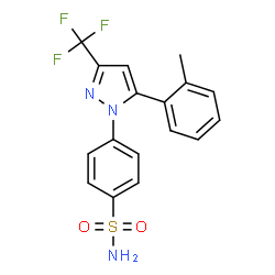 ChemSpider 2D Image | 4-[5-(2-Methylphenyl)-3-(trifluoromethyl)-1H-pyrazol-1-yl]benzenesulfonamide | C17H14F3N3O2S