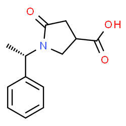 ChemSpider 2D Image | 5-Oxo-1-[(1S)-1-phenylethyl]-3-pyrrolidinecarboxylic acid | C13H15NO3