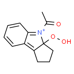 ChemSpider 2D Image | 4-Acetyl-3a-hydroperoxy-1,2,3,3a-tetrahydrocyclopenta[b]indolium | C13H14NO3