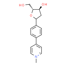 ChemSpider 2D Image | (1xi)-1,4-Anhydro-2-deoxy-1-[4-(1-methyl-4-pyridiniumyl)phenyl]-D-erythro-pentitol | C17H20NO3