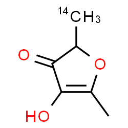 ChemSpider 2D Image | 4-Hydroxy-5-methyl-2-(~14~C)methyl-3(2H)-furanone | C514CH8O3