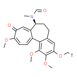 ChemSpider 2D Image | N-Methyl-N-{(7S)-1,2,10-trimethoxy-3-[(~3~H_1_)methyloxy]-9-oxo-5,6,7,9-tetrahydrobenzo[a]heptalen-7-yl}formamide | C22H24TNO6