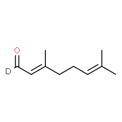 ChemSpider 2D Image | (2E)-3,7-Dimethyl(1-~2~H)-2,6-octadienal | C10H15DO