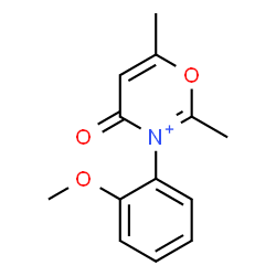 ChemSpider 2D Image | 3-(2-Methoxyphenyl)-2,6-dimethyl-4-oxo-4H-1,3-oxazin-3-ium | C13H14NO3