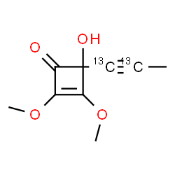 ChemSpider 2D Image | 4-Hydroxy-2,3-dimethoxy-4-[(1,2-~13~C_2_)-1-propyn-1-yl]-2-cyclobuten-1-one | C713C2H10O4