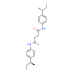 ChemSpider 2D Image | N-{4-[(2R)-2-Butanyl]phenyl}-N'-{4-[(2S)-2-butanyl]phenyl}succinamide | C24H32N2O2