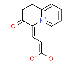 ChemSpider 2D Image | (1E,3Z)-1-Methoxy-3-(3-oxo-2,3-dihydro-4(1H)-quinoliziniumylidene)-1-propen-1-olate | C13H13NO3