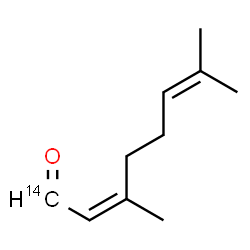 ChemSpider 2D Image | (2Z)-3,7-Dimethyl(1-~14~C)-2,6-octadienal | C914CH16O