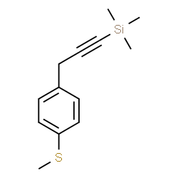 ChemSpider 2D Image | Trimethyl{3-[4-(methylsulfanyl)phenyl]-1-propyn-1-yl}silane | C13H18SSi