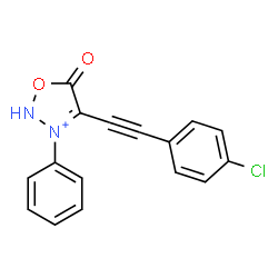 ChemSpider 2D Image | 4-[(4-Chlorophenyl)ethynyl]-5-oxo-3-phenyl-2,5-dihydro-1,2,3-oxadiazol-3-ium | C16H10ClN2O2